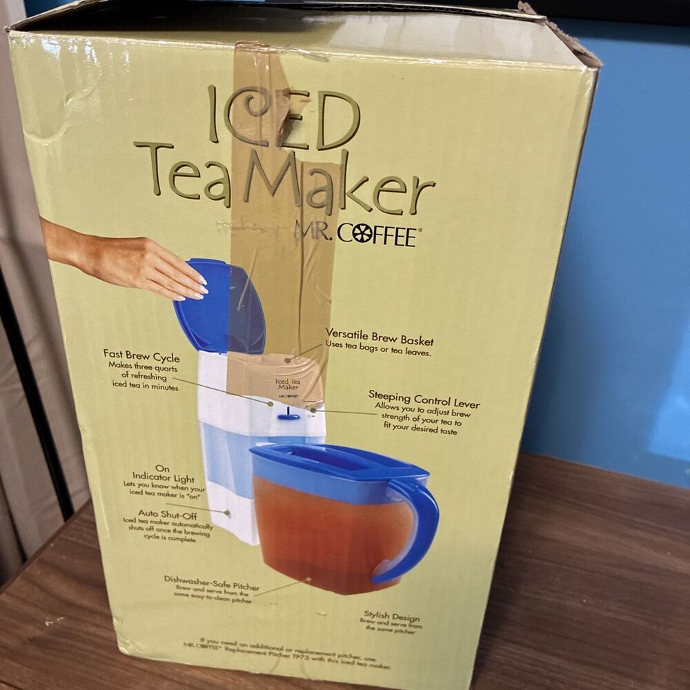 Mr. Coffee TM75 3-Quart Iced Tea Maker Blue Brand New in Box 2009 - Picture 10 of 13